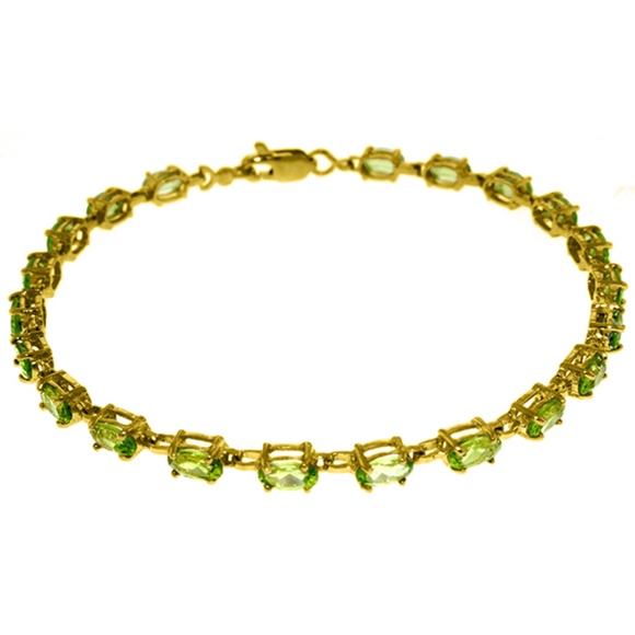 Galaxy Gold Products Jewelry - 14K. SOLID GOLD TENNIS BRACELET WITH PERIDOTS